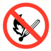 Piktogramm Rauchverbot und offene Flamme Ø200mm PP-Schild